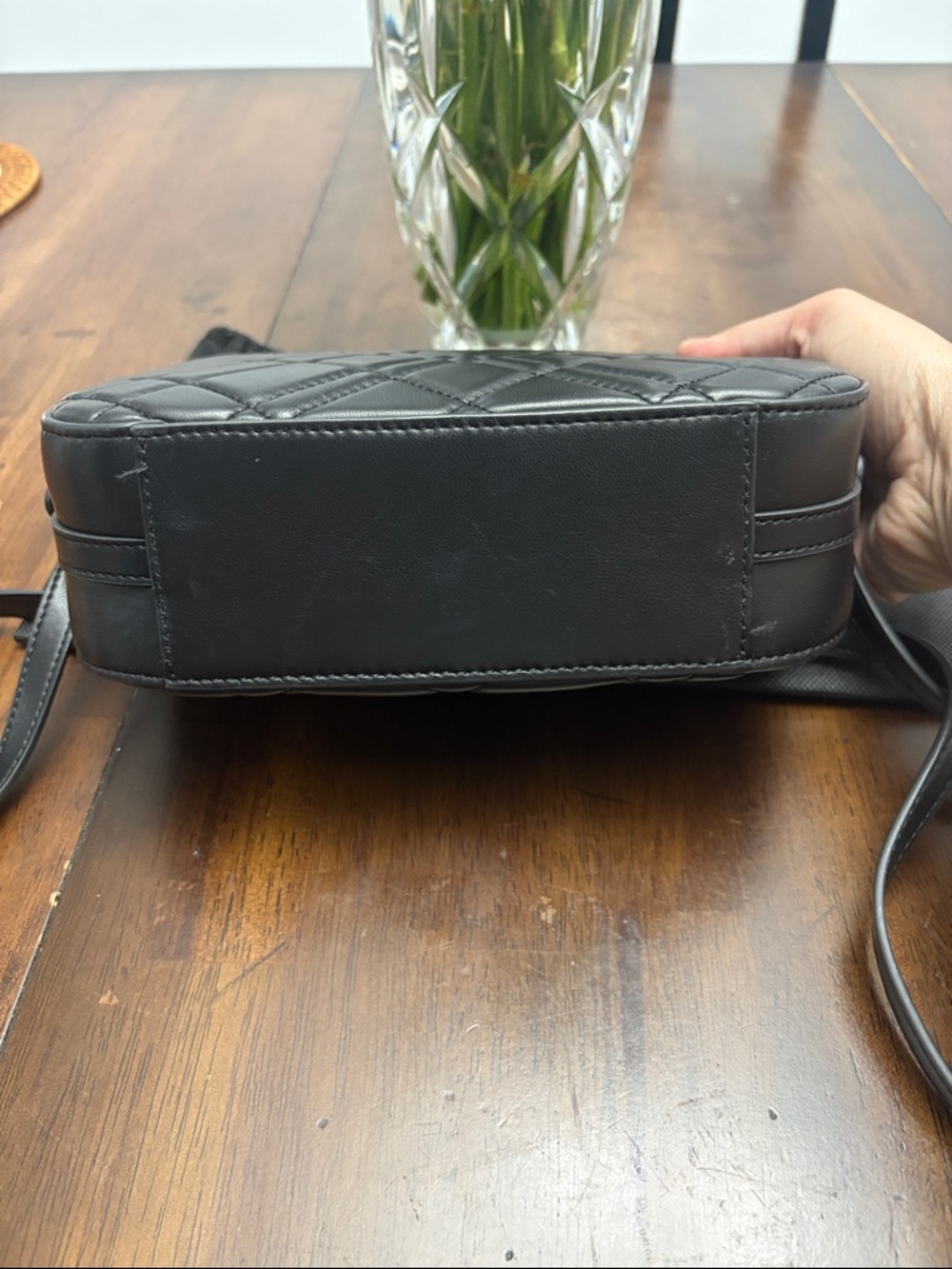 Kurt Geiger Black Quilted Shoulder Camera bag with dust bag in GUC. - Picture 6 of 10